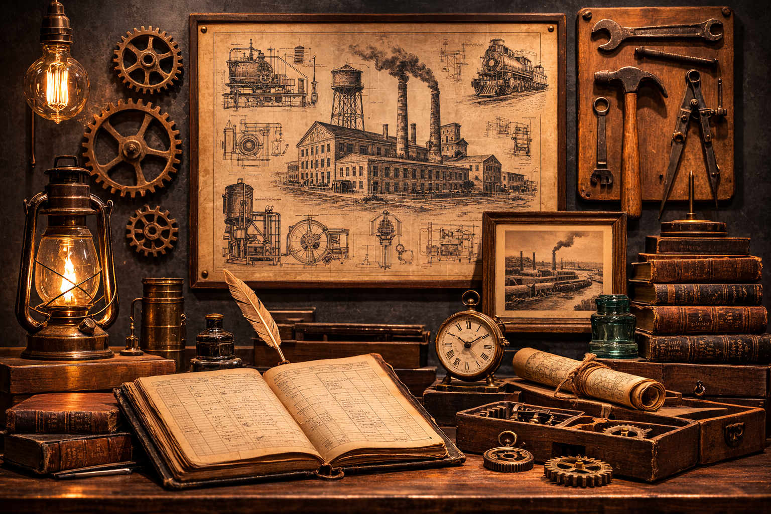 Exhibit panel representing industry and innovation narratives.